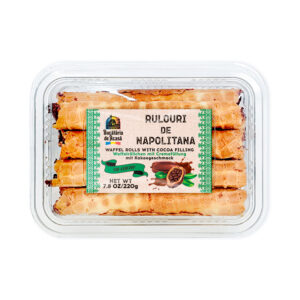 Waffelröllchen mit Cremefüllung mit Kakaogeschmack  BUCATERIA de ACASA 220g