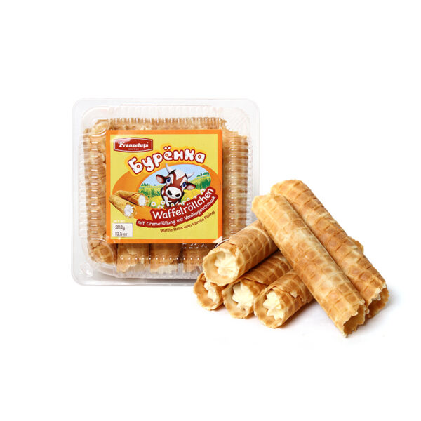 Waffelröllchen mit Vanillecremefüllung  Burönka 300 g