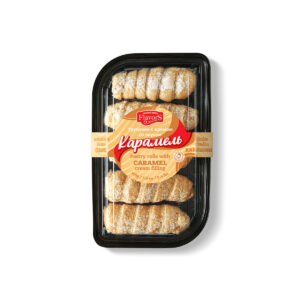 Gebäckröllchen mit Cremefüllung mit Karamellgeschmack 160g